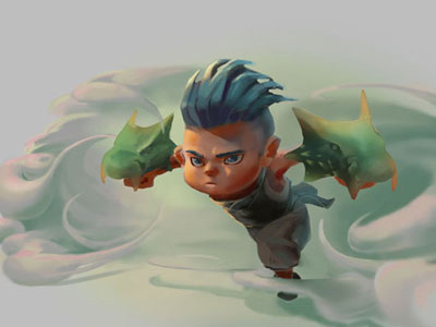 Samir the Dragon Monk: Action Sketch character design concept art dragon illustration monk mythobeast nobu gy
