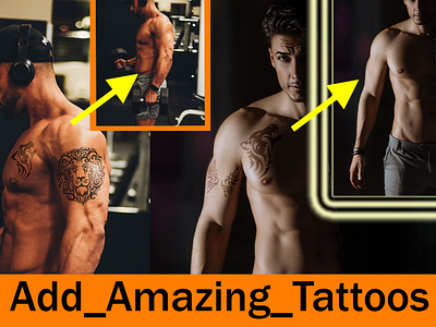 ADD AMAZING TATTOOS add amazing tattoos editing graphic design photo edit photo manipulation photoshop work tattoos