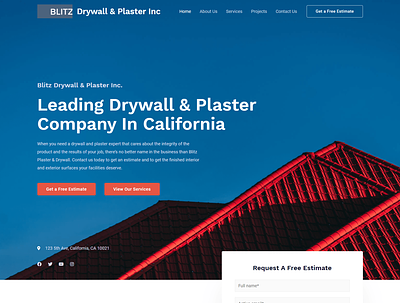 Blitz Drywall & Plaster Inc Website branding cons design graphic design wordpress website