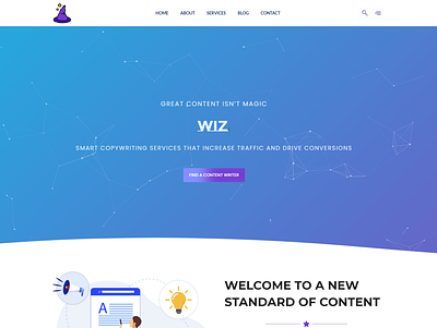 Wizard Of Content Website branding design graphic design illustration wordpress website