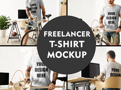 Freelancer T-shirt Mockup Template 3d animation graphic design logo motion graphics ui