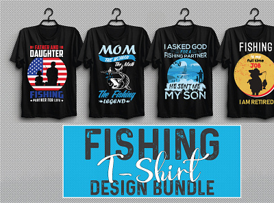 Fishing T-shirt Design Bundle Vol-3 3d animation branding design graphic design illustration logo motion graphics ui vector
