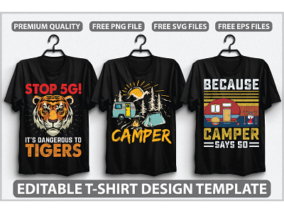 Editable T-shirt Design Template Vol-1 3d animation branding design graphic design illustration logo motion graphics ui vector