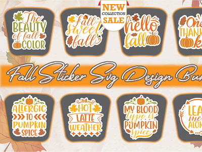 Fall Sticker Svg Design Bundle 3d animation branding design fall sticker svg design bundle graphic design illustration logo motion graphics ui vector