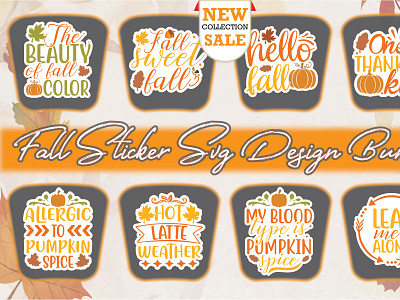 Fall Sticker Svg Design Bundle