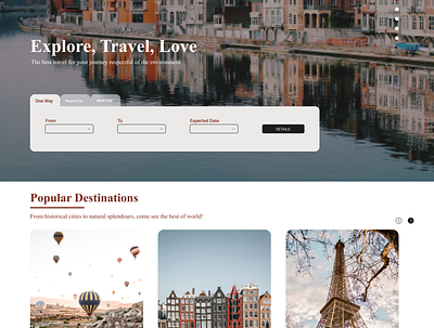 Travel Agency Landing Page landing page travel ui web design