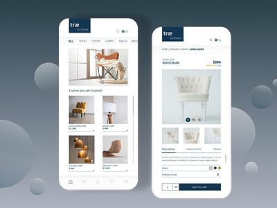 Furniture Store app UI design