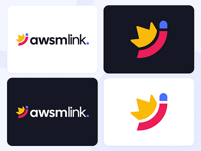 Awsmlink Branding Logo bold logo branding clean logo design colorfull logo design logo playful logo yellow color logo