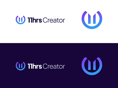 11hrs Creator - Modern & Minimal logo design 11 text logo blue logo bold logo branding design logo minimal minimal blue logo modern minimal logo purple logo