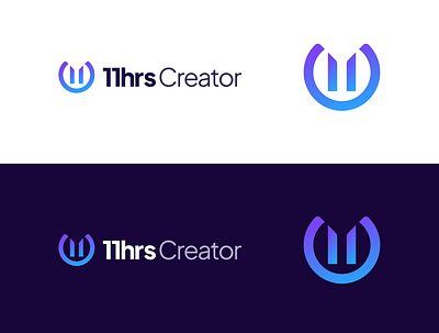 11hrs Creator - Modern & Minimal logo design 11 text logo blue logo bold logo branding design logo minimal minimal blue logo modern minimal logo purple logo