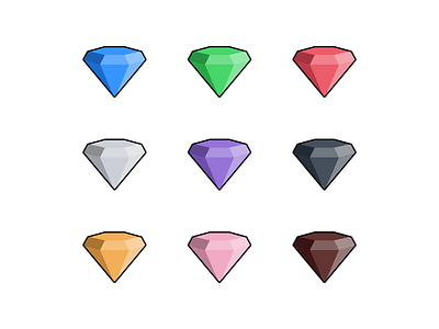 Gemstones - Outlined amethyst diamond emerald figma figmadesign gem gems gemstone gemstones rose quartz ruby sapphire vector