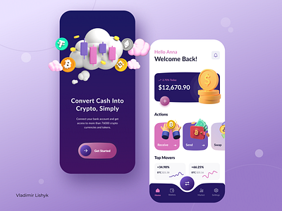 Brest Crypto Cash - UI for app 3d design ui