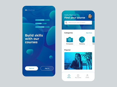 Course App - Concept app course design mobile online learning ui