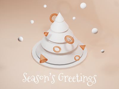 Season’s Greetings 3d christmas tree gift holidays illustration key visual snow xmas
