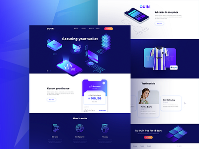 Ouin - landing page design graphics landing money page ui ux web webdesign website