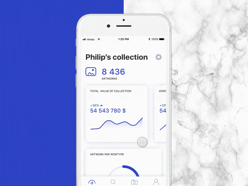 Arteia - mobile dashboard concept
