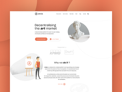 Arteia - Landing Page design graphics ico landing page ui ux web webdesign website