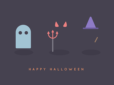 Happy halloween! devil ghost halloween illustration minimal spooky witch