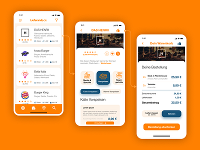 Lieferando Redesign app app design delivero delivery food icons ios lieferando redesign ui ux