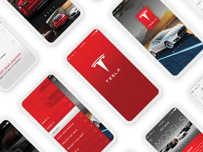 Tesla Mobile App classic clean mobile modern ui ui design