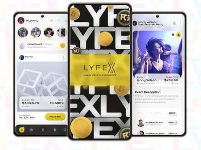 Lyfex app bitcoin blockchain classic clean dashboard design illustration mobile modern ui ui design vibrant