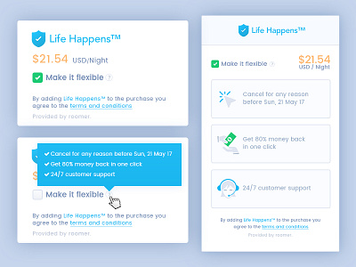 Life Happens Widgets UI Design clean design interactive mobile. responsive ui design web white widget