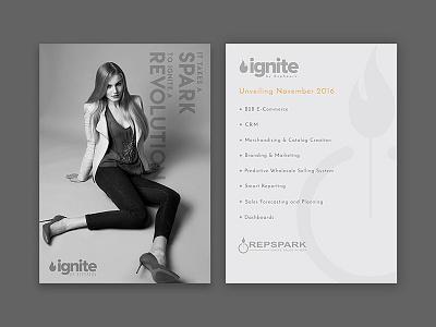 Repspark Ignite classic design launch invitation minimal modern. post card