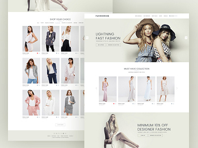 Fashionize classic clean design. fashion fashion website homepage homepage design minimal modern theme ui design website design