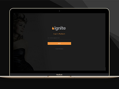 Ignite admin. dashboard ignite login screen minimal user experience design user interface design