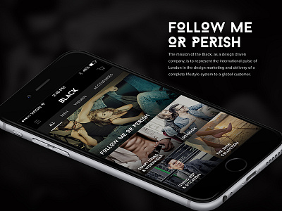 Black Fashion Mobile App black minimal. mobile app design mobile user experience mobile user interface uiux design uiux studio