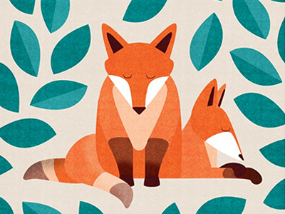 Foxes animals foxes illustration simple vector