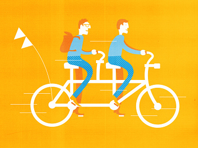 Bike bicycle bike illustration tandem yellow