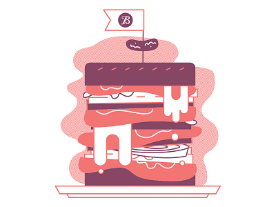 Sandwich food illustration lunch sandwich screenprint