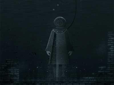 Diver V2 dark diver ocean texture underwater vector