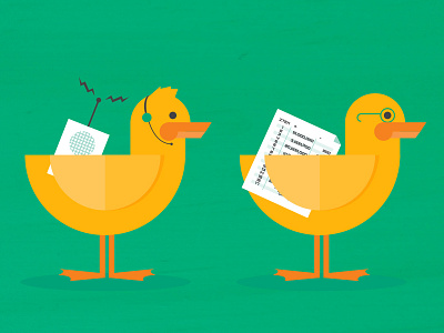 Ducklings animals bird duck illustration office simple tech vector