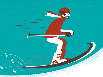 Skiing activities illustration money people skier skiing sports vector winter