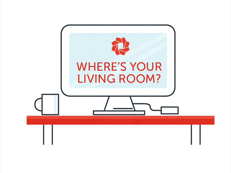 Where's your Living Room? animation home house illustration outside real estate typography vector
