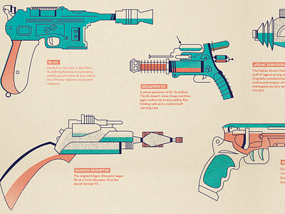 Pew Pew halftone illustration pewpew rayguns scifi vintage