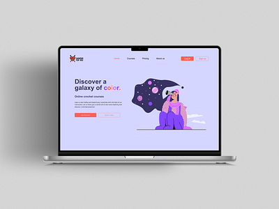 Online knitting course landing page UI