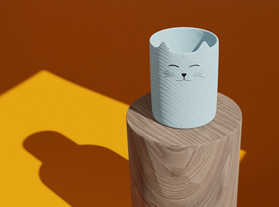 Kitty Shaped Pot 3d design