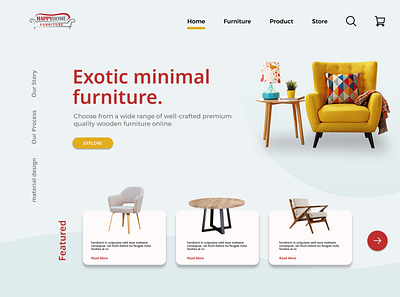 HappyHome Furniture Landingpage branding graphic design logo motion graphics ui ux