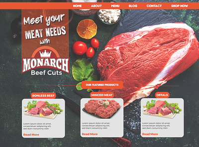 Monarch Beef Cuts Landingpage branding design graphic design logo motion graphics ui ux