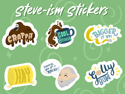 Faux Sticker Illustrations cute design hand drawn illo illustration lettering procreate stickers