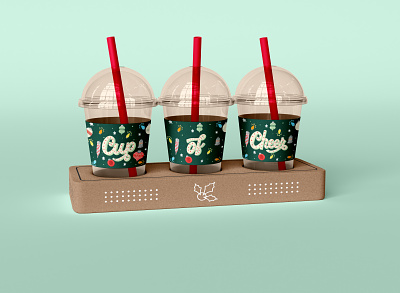 Cup of Cheer design hand lettering illo illustration lettering packaging