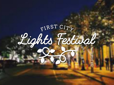 Lights Festival Logo christmas festival holiday illustration lights logo script logo