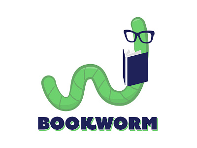 BookWorm Logo branding design icon identity logo thirty logos thirtylogoschallenge