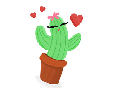 Cactus Hugs design illustration