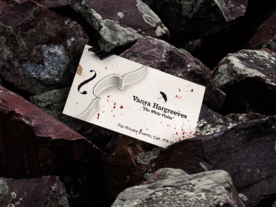 White Violin Business Card brand identity branding business card design identity umbrella academy violin white violin