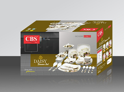 CBS Daisy Dinner Set Design box branding design dinnerset graphic design irzza packaging