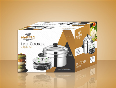 Mapple Idli Cooker Box Packaging Concept box branding design graphic idli idlicooker irzza packaging packaging design
